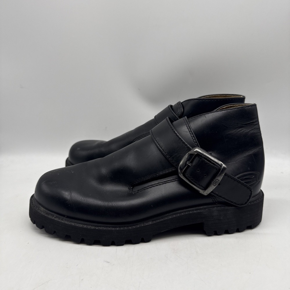 SKECHERS Boot 7.5 Leather Chunky Sole‎ Monk Strap Grunge Goth Cyberpunk Y2K